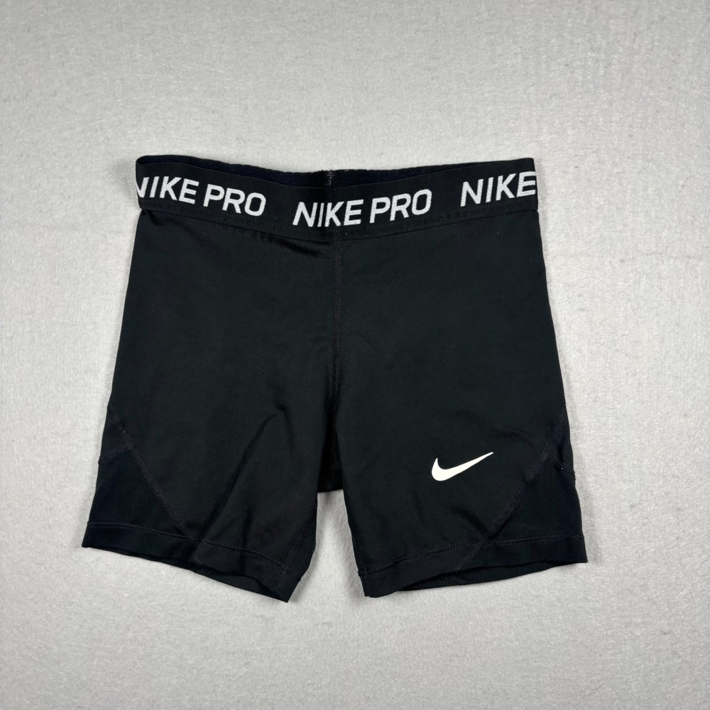 Nike Black Pro Compression Shorts with White Swoosh